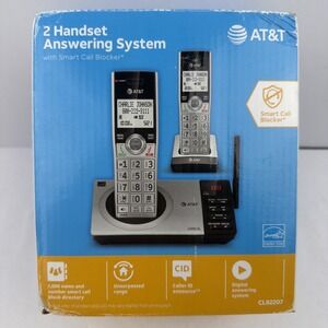 AT&T CL82207 DECT 6.0 2-Handset Cordless Phone w/ Answering Machine New Sealed